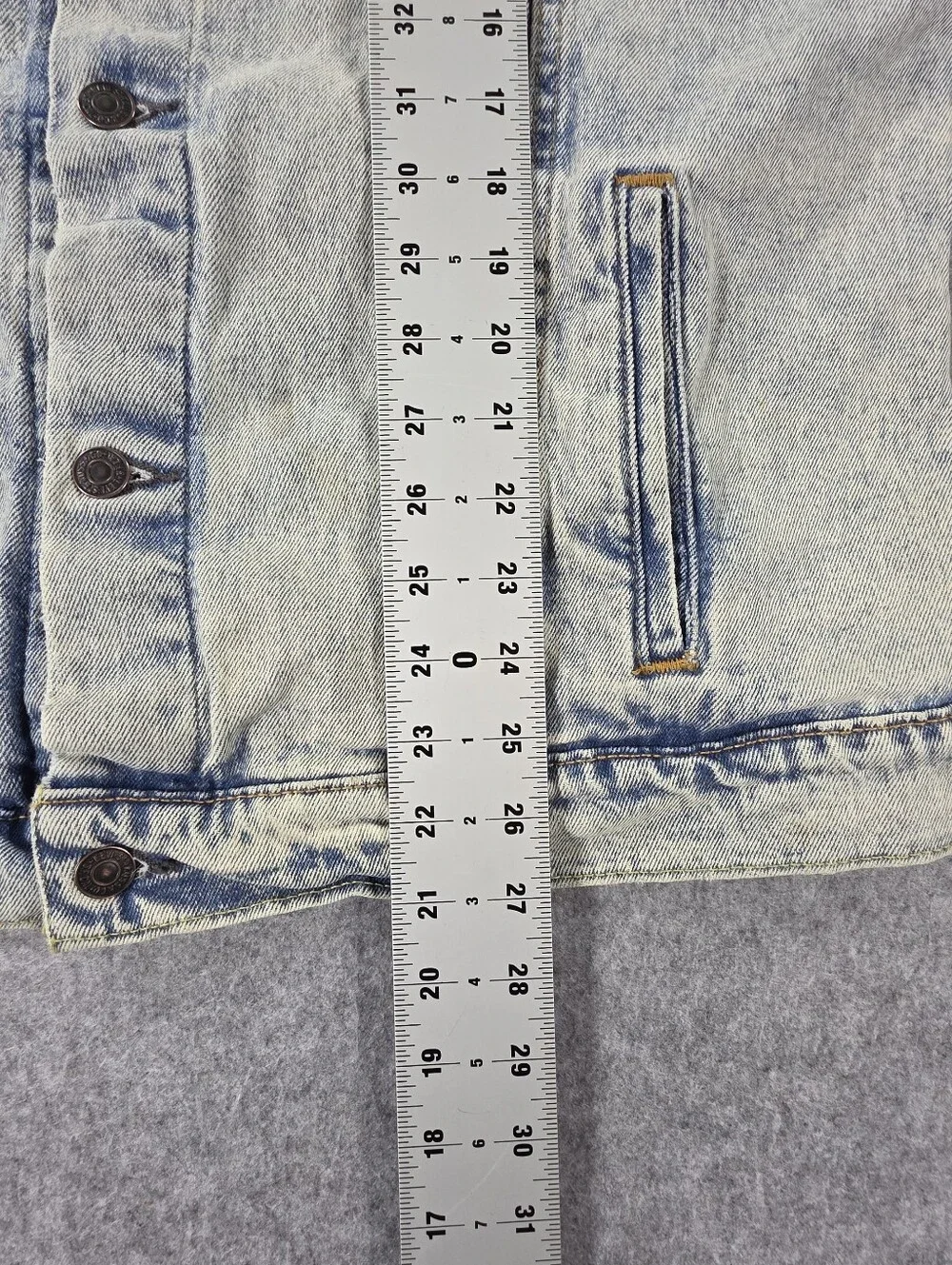 Levi's Light Blue Acid Wash Denim Jacket - Men's Trucker Jean Sz XL - Picture 7 of 9